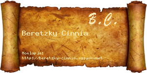 Beretzky Cinnia névjegykártya